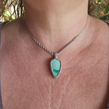 Ivy Teardrop Pendant Necklace - Variscite