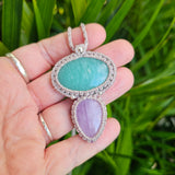Harmony Collection Wrap Necklace - Amazonite & Kunzite