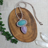 Harmony Collection Wrap Necklace - Amazonite & Kunzite