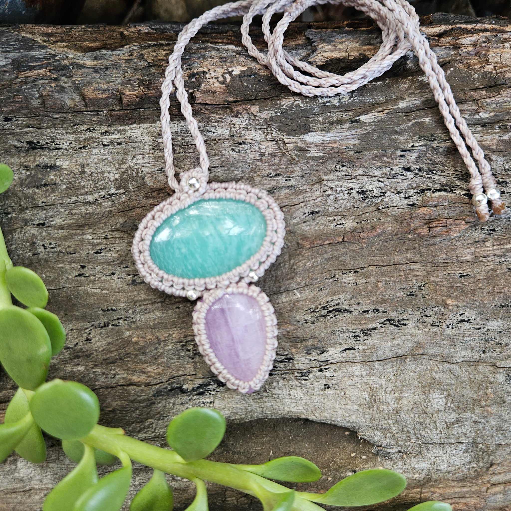 Harmony Collection Wrap Necklace - Amazonite & Kunzite