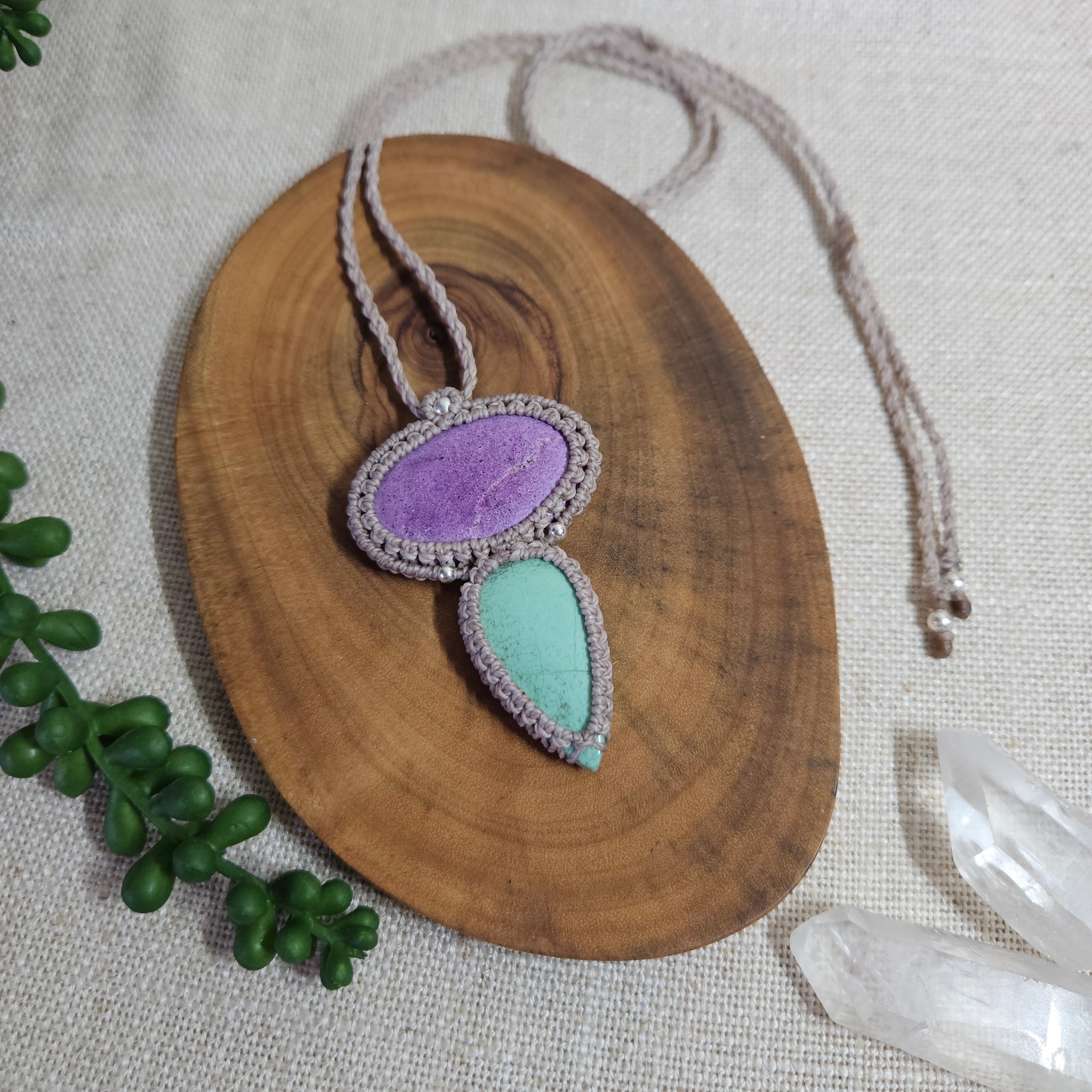 Harmony Collection Wrap Necklace - Stichtite & Variscite