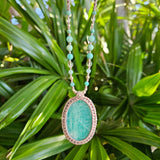 Ritual Collection Macrame Wrap Necklace - Amazonite in Taupe