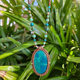 Ritual Collection Macrame Wrap Necklace - Chrysocolla in Coffee