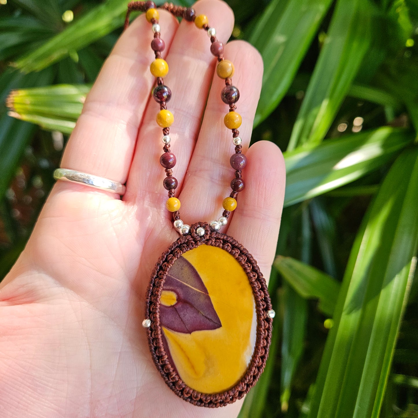 Ritual Collection Macrame Wrap Necklace - Mookaite in Mocha