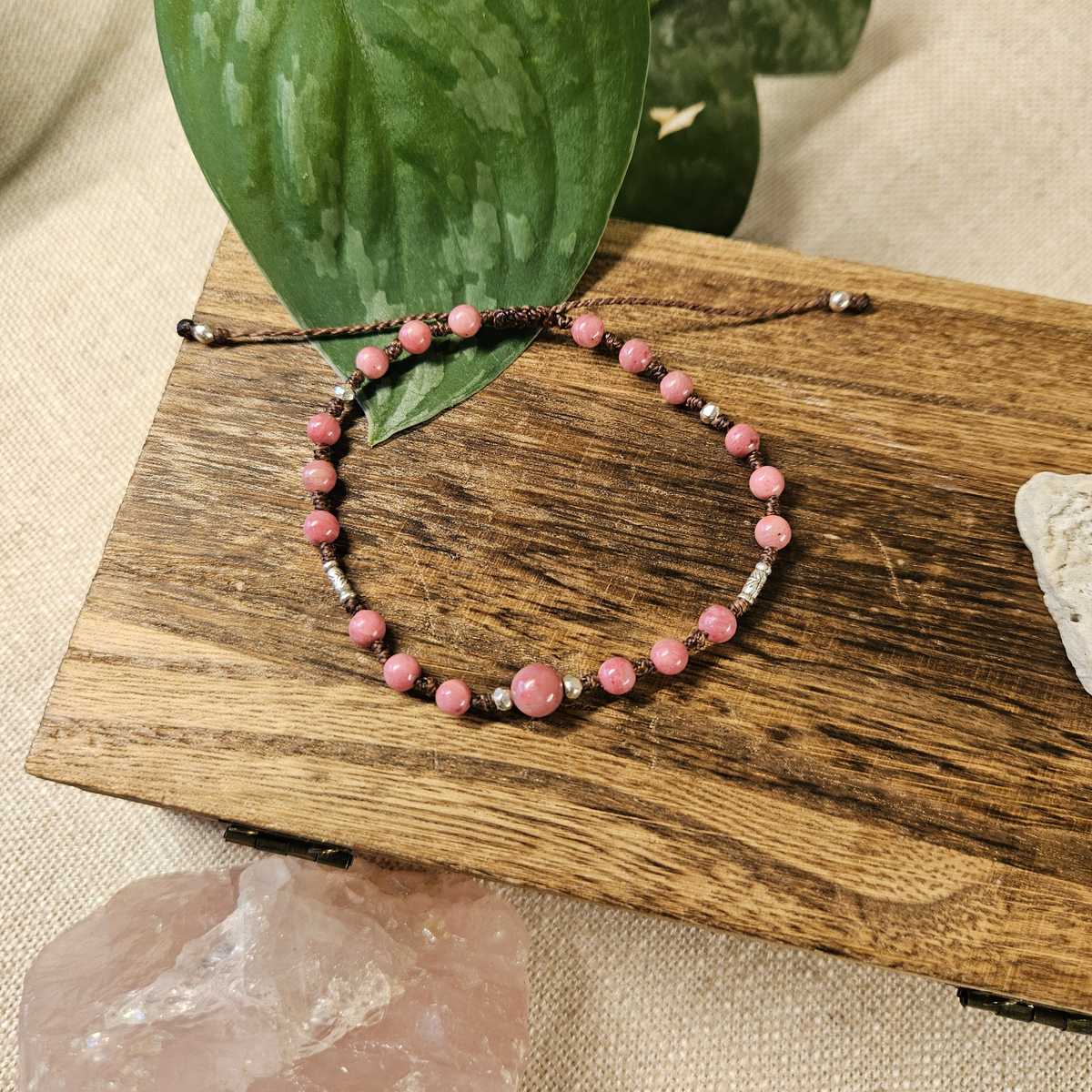 Dahlia Bracelet - Rhodonite