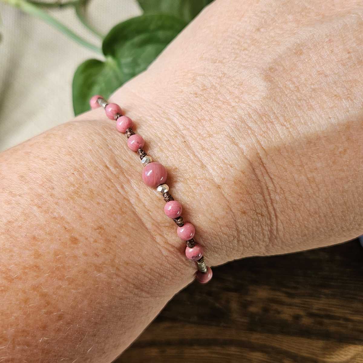 Dahlia Bracelet - Rhodonite