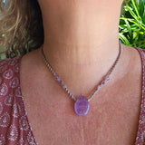 Shoreline macrame necklace - Amethyst