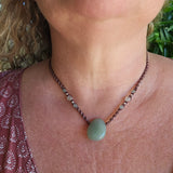 Shoreline macrame necklace - Green Aventurine