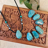 Shoreline macrame necklace - Chrysocolla