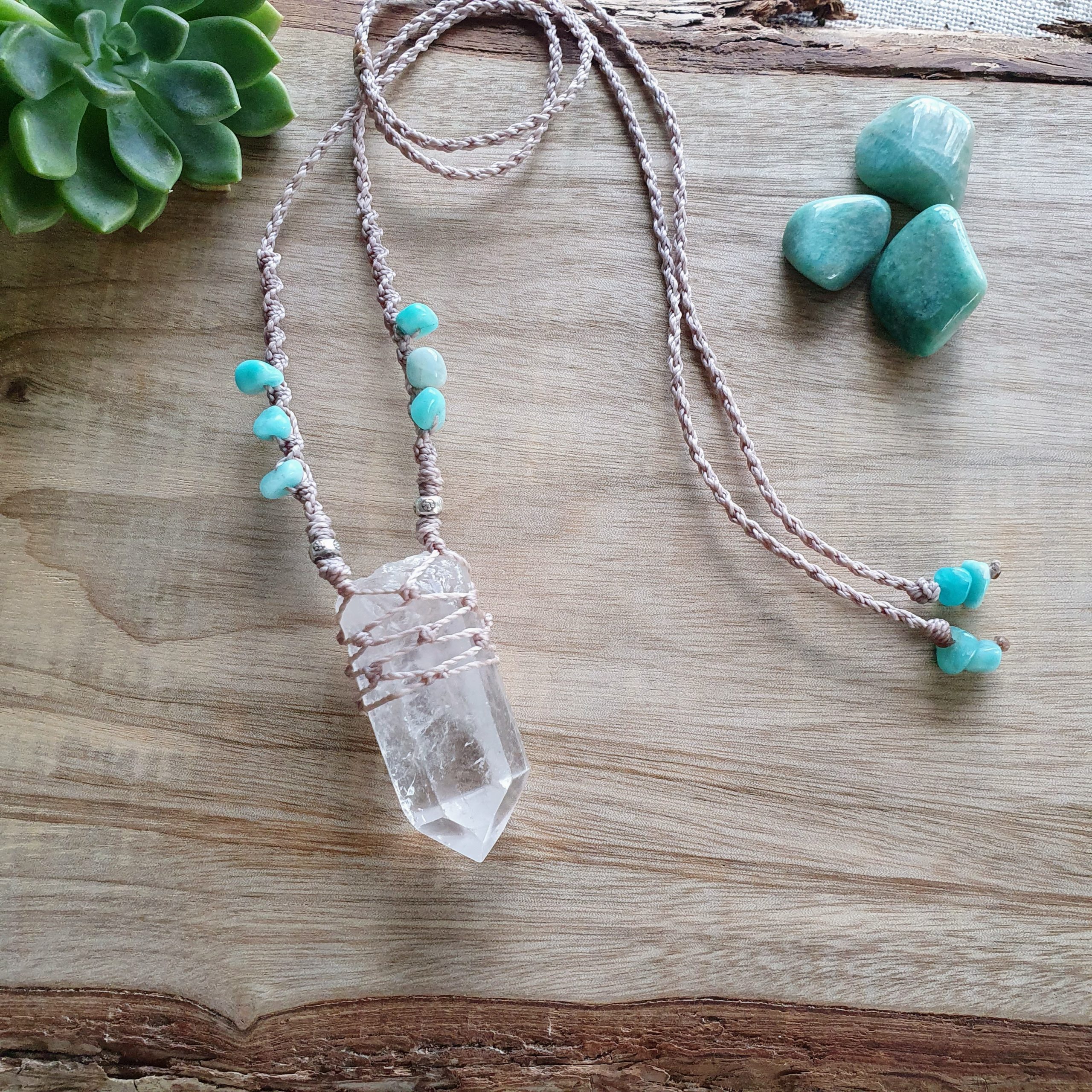 Clear Quartz Point Gemstone Perfume Necklace | Wholesale Jewellery |  Natures Expression Canada