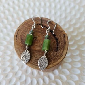 Jade Wide Leaf earrings